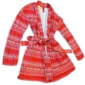 SKIMS limited edition 2023 rare holiday robe ski print soft cozy small